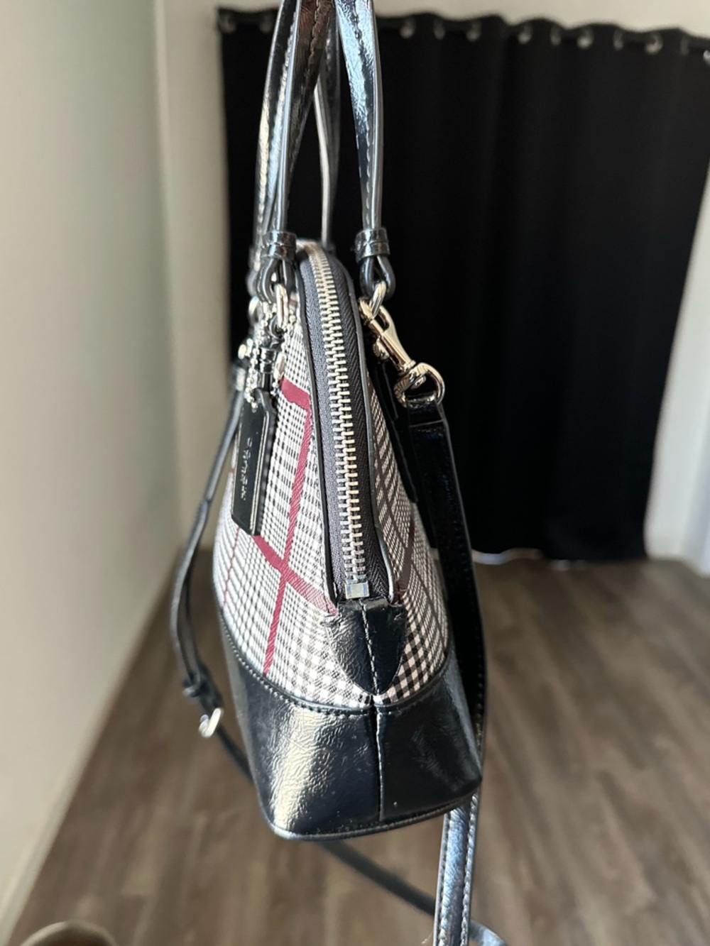 Coach 2014 Peyton Glen Plaid Dome Satchel with Crossbody Strap - Picture 6 of 9